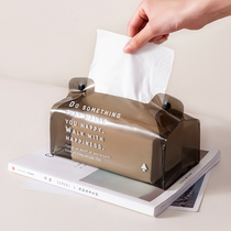 Paper Towel Box Mesh Red Transparent Pumping Paper Box Ins Wind Light Lavish Living Room On-board Paper Draw Box Creative Home Tissue Bag