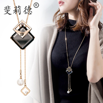 Double-layer sweater long chain temperament wild new womens autumn and winter sweater chain necklace accessories pendant fashion jewelry