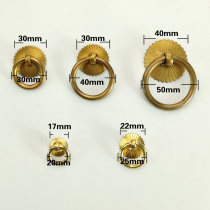 New Chinese-style pure copper cabinet door handle Chinese-style retro all-copper wardrobe handle Antique copper round cabinet pull ring Brass