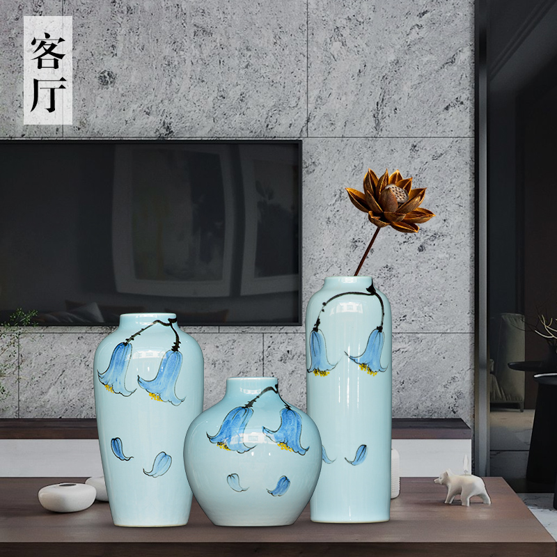 Jingdezhen modern new Chinese style ceramic vase furnishing articles sitting room of TV ark, dried flower arranging flowers wine porch decoration