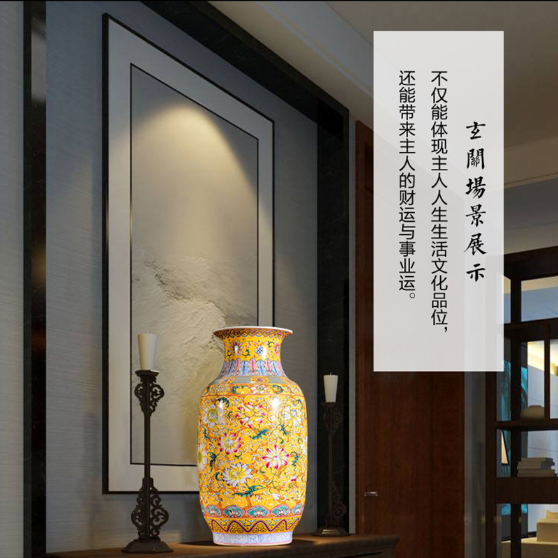 Jingdezhen porcelain enamel see colour of large vases, new Chinese style flower arrangement sitting room TV ark, rich ancient frame decorative furnishing articles