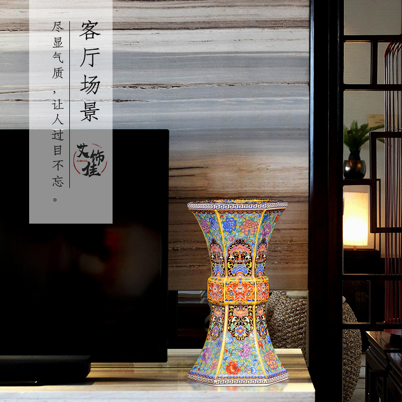 Jingdezhen archaize enamel made pottery porcelain vases, flower arranging flower arrangement sitting room decoration of Chinese style household furnishing articles