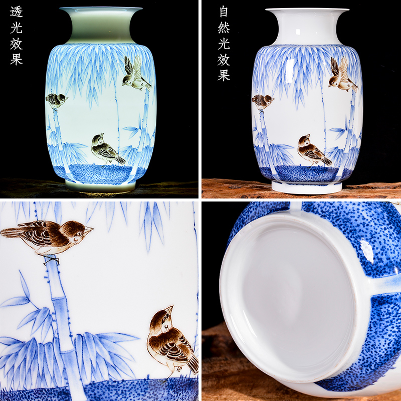 Master of jingdezhen ceramics hand - made thin body new sitting room of Chinese style household vase rich ancient frame TV ark, adornment