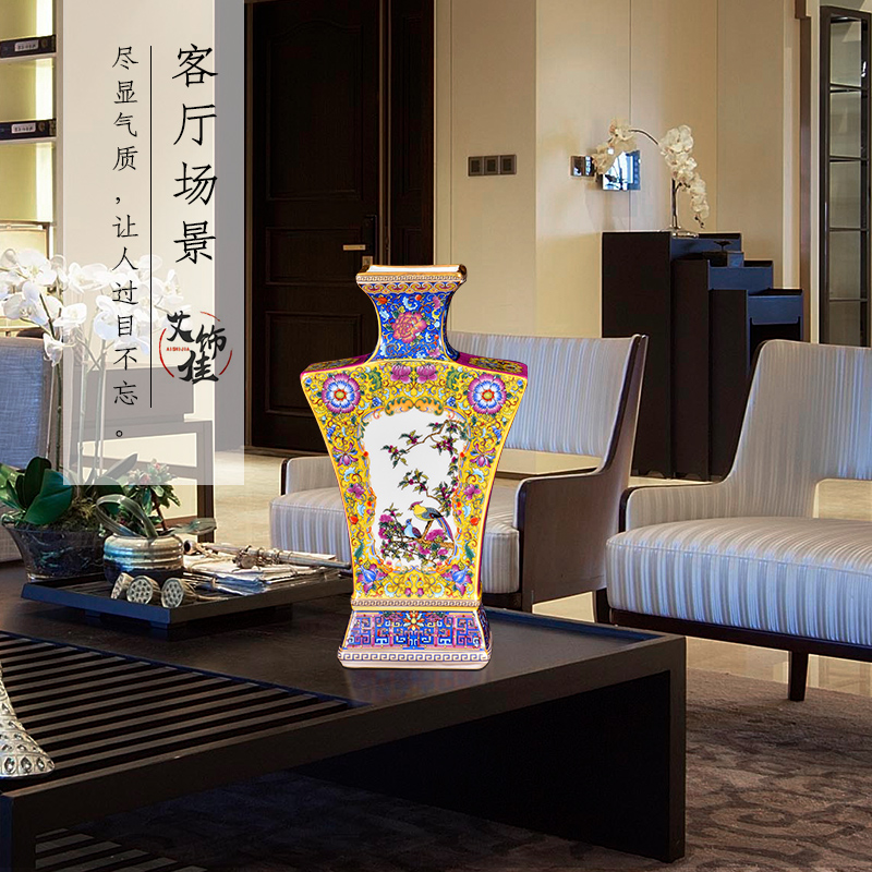 Jingdezhen ceramics colored enamel antique vases, flower arranging rich ancient frame TV ark, sitting room adornment collection furnishing articles