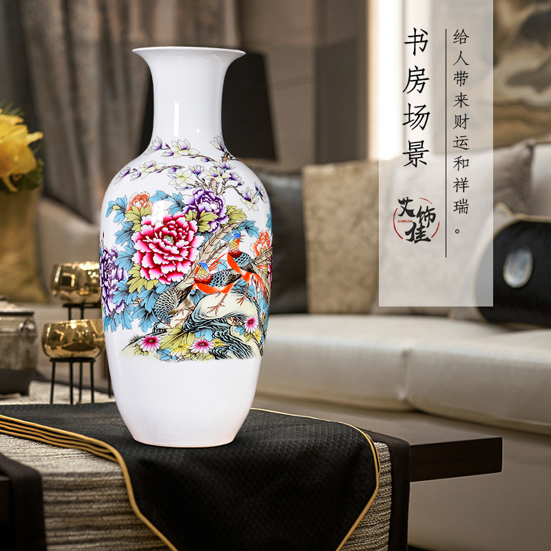 Jingdezhen ceramics powder enamel vase large TV ark, decoration of new Chinese style household, the sitting room porch decorate furnishing articles