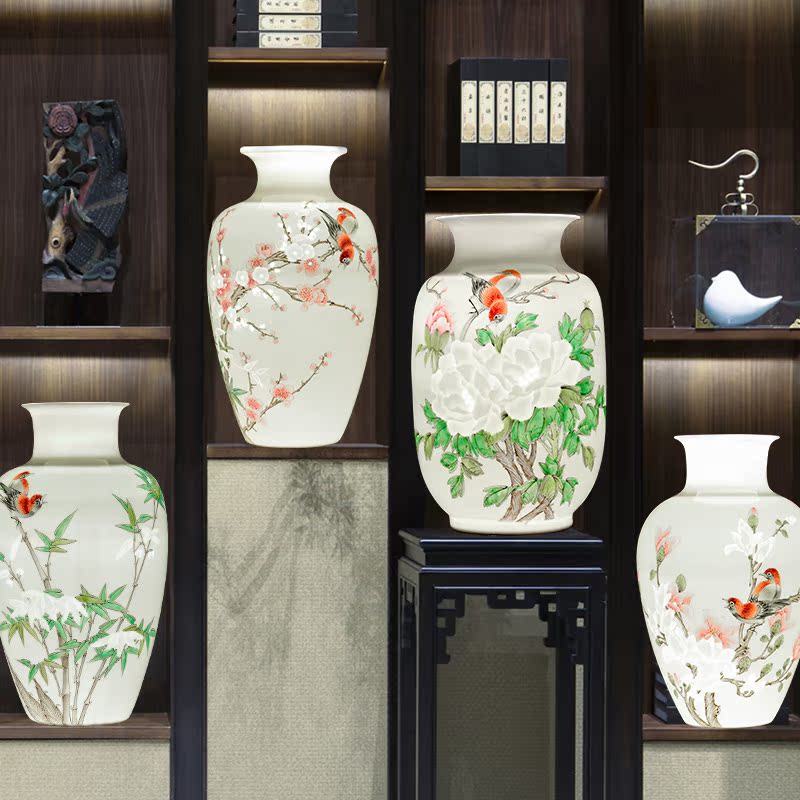The Master of jingdezhen ceramics hand - made thin foetus knife clay vases, flower arranging new Chinese style living room place wedding gift