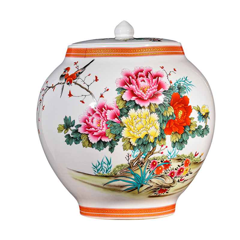 Jingdezhen ceramic blooming flowers vase furnishing articles household act the role ofing is tasted the new Chinese style living room TV cabinet storage tank process