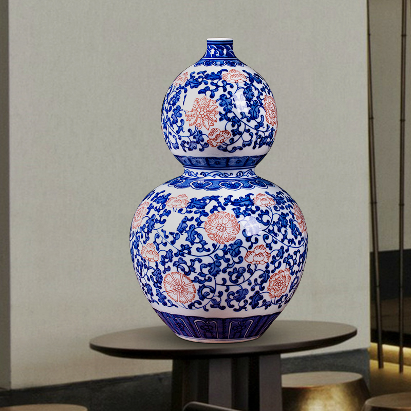 Jingdezhen ceramic vase bound branch lotus youligong archaize home sitting room porch of blue and white porcelain decorative furnishing articles