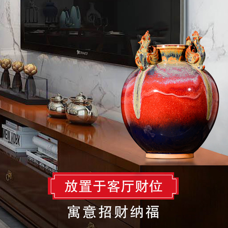 Jingdezhen ceramics archaize four feng jun porcelain statute of variable vase sitting room of Chinese style household adornment handicraft furnishing articles