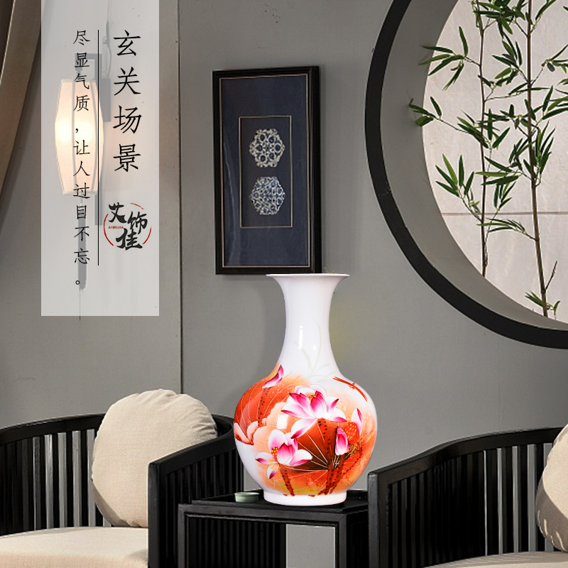 The Master of jingdezhen ceramics rhyme hand - made lotus flower arranging place to live in the living room TV cabinet decorative vase crafts