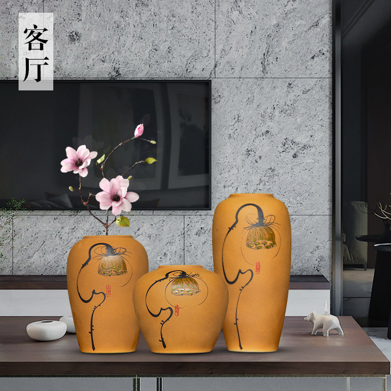 Jingdezhen ceramic vases, flower arranging dried flower of new Chinese style living room TV cabinet porch ark, home furnishing articles