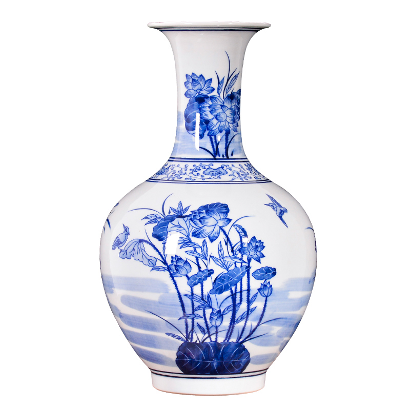 Antique vase of blue and white porcelain of jingdezhen ceramics new Chinese flower arranging rich ancient frame sitting room TV ark, home furnishing articles