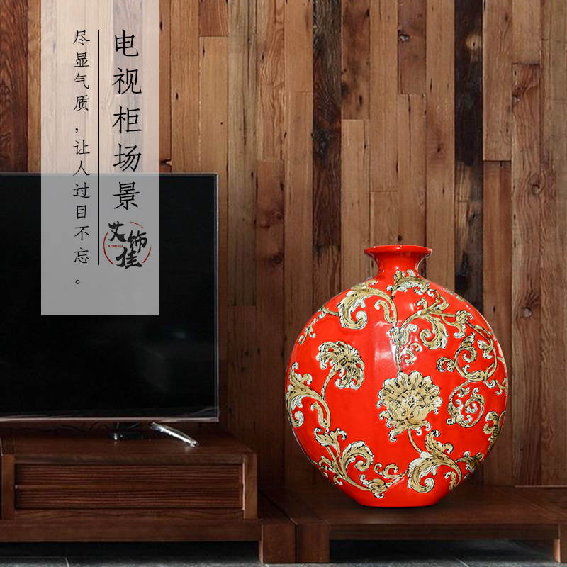 Jingdezhen ceramic hand - made vases, flower arrangement of new Chinese style furnishing articles decorate the sitting room porch TV ark, arts and crafts