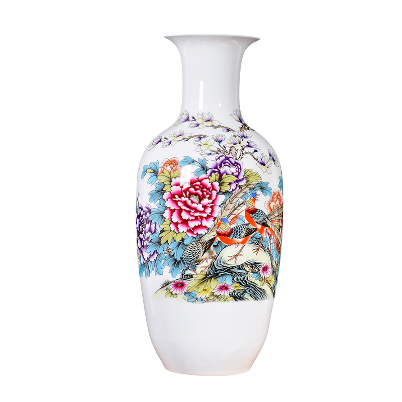 Jingdezhen ceramics powder enamel vase large TV ark, decoration of new Chinese style household, the sitting room porch decorate furnishing articles