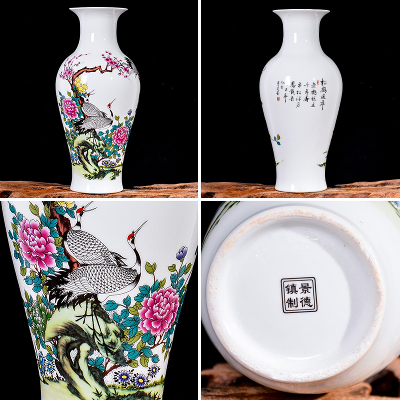 Jingdezhen ceramic vases, flower arranging decoration of new Chinese style household, sitting room porch TV ark, rich ancient frame furnishing articles