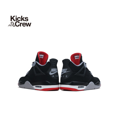 kickscrew Air Jordan 4 Bred AJ4乔4 黑红 男子篮球鞋