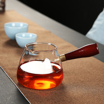 Minchuang high temperature resistant glass fair cup transparent simple wooden handle side handle uniform cup Japanese Kung Fu tea set tea ceremony zero match