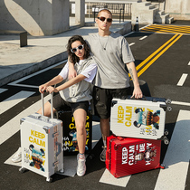 Suitcase men and women 20 inch large capacity pull lever box ins net red new student password leather case sturdy and durable 24