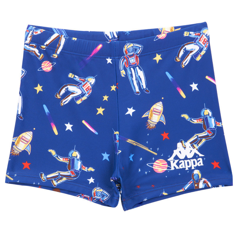 kappa卡帕儿童游泳裤男孩时尚防尴尬可爱宝宝中大童男童平角泳裤