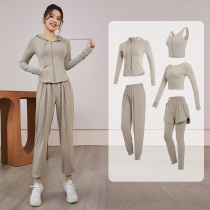 Yoga suit female spring and summer professional running Pilates training sports long sleeves thin sexy fitness