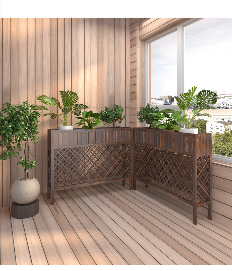 室外栅栏木花架防腐木隔断围栏庭院护栏花园餐厅装饰花槽花盆架子