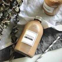 350ml frosted tea bottle Beverage bottle Fruit wine bottle Aluminum cap juice bottle Light fasting fruit and vegetable juice minimalist glass bottle