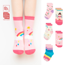 Girls' socks Spring and Autumn Pure Cotton Girls Autumn Winter Full Cotton Girl Baby Festival Thin Stockings