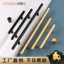 Komanshi big wardrobe door handle black Nordic modern simple extended strip cylindrical cabinet wall cabinet handle