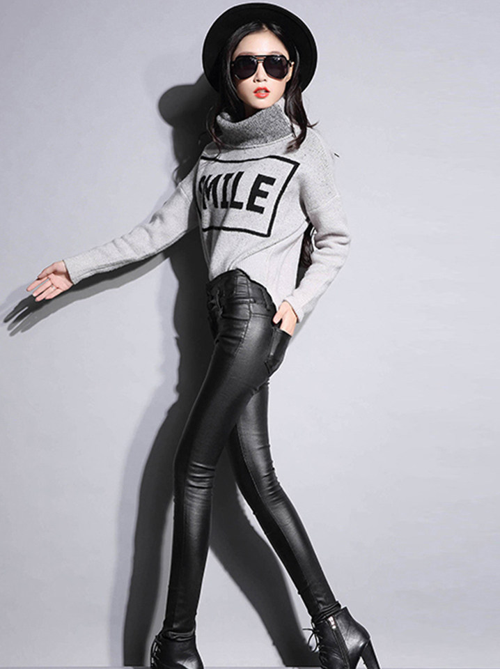 灰喵 亚光皮裤-辣妹ceci