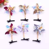 Net Red childrens windmill clip headgear kindergarten windmill hairclip stall windmill small hairclip plastic selling germination card
