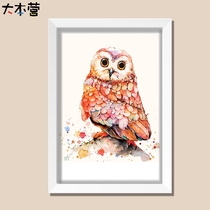 Base camp owl DIY digital oil painting animal children cartoon cute pet oil color painting childrens room decoration painting