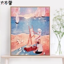 Painting couple Digital Oil Painting diy oil color painting abstract cartoon modern simple healing girl handmade gift