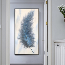 Modern minimalist entrance door Entrance Door vertical version Living room hanging painting Nordic Feather Corridor Introductory Mural Painting