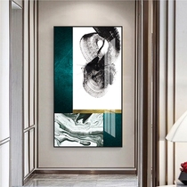 Entrance porch decorative painting corridor end aisle light luxury hanging painting vertical version large modern minimalist abstract mural