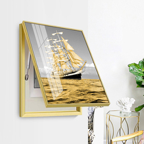 Electric meter box decorative painting vertical version modern minimalist punch-free power distribution box blocking light luxury push-pull switch box hanging painting