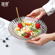 Phnom Penh transparent salad bowl single glass bowl large home creative cute fruit dessert bowl tableware ins Wind