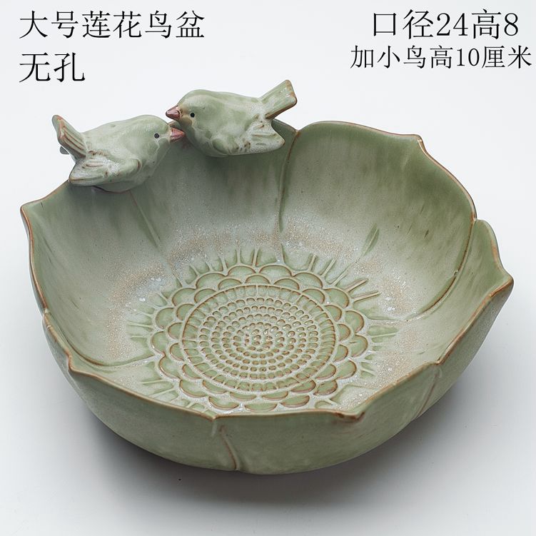 Large extra Large caliber lotus leaf bowl lotus special ceramic hydroponic nonporous grass daffodils cooper money plant flower pot