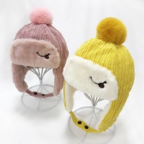 Winter children Lei Feng hat thickened plush baby hat 2-3-5 years old 4 children warm velvet hat Boy ear cap