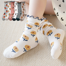 Childrens baby Songkou lace long cylinder socks All cotton girls Princess piles Sox Boomers Mens middle cylinder pure cotton socks