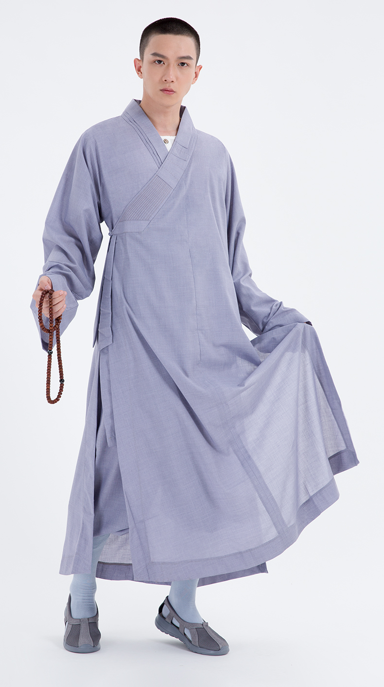 觉牌僧服夏季长褂薄款棉麻冰丝透气罗汉衫僧装大褂男女僧衣和尚服