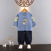 Childrens Tang Costume Boy Hanfu Suit China Wind Retro-Ancient Baby Ancient Clothes Old Clothes Ancient Wind Gowns Spring And Autumn Clothes