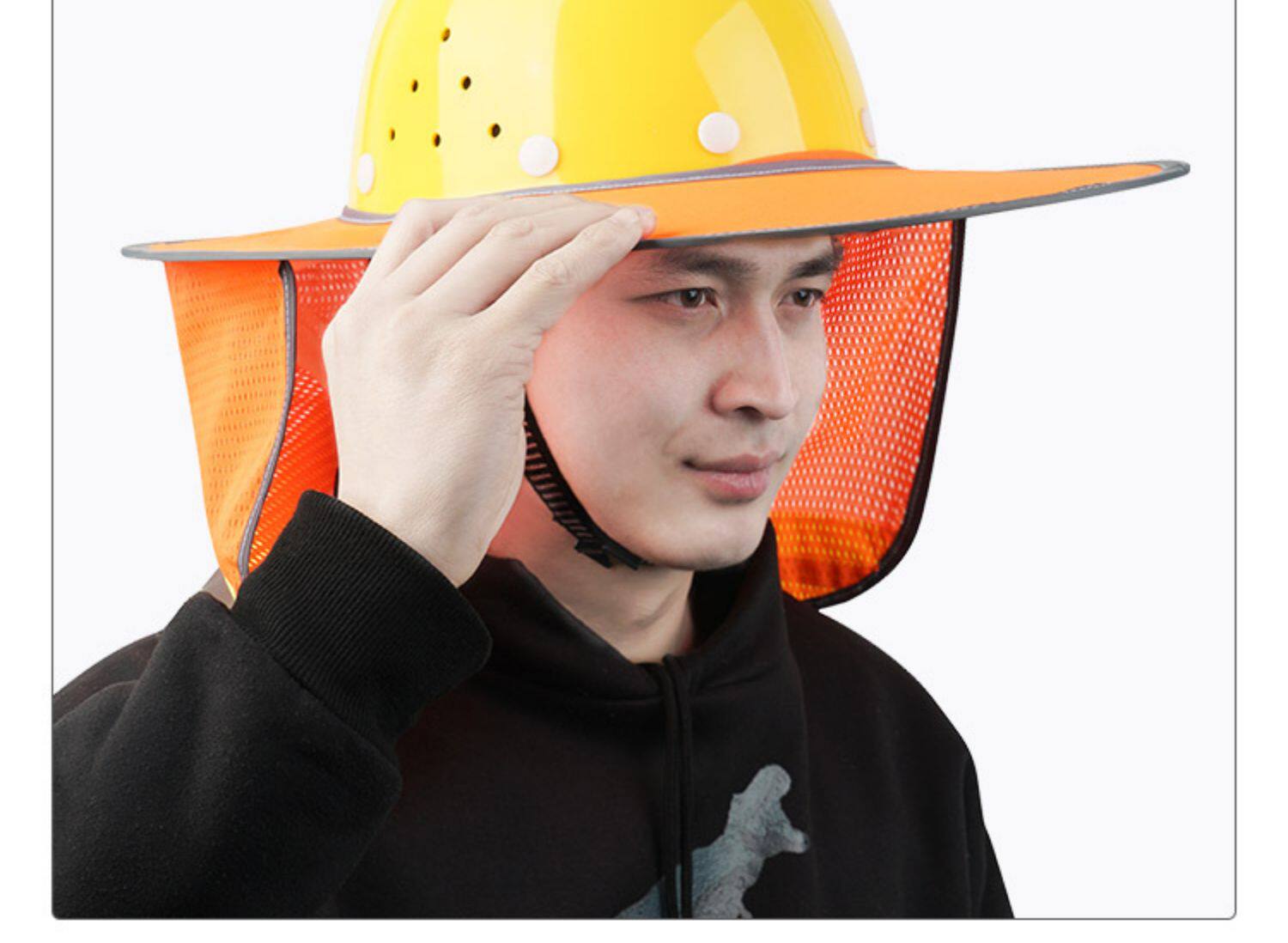 安全帽遮阳帽檐工地施工防晒帽子神器太阳帽男士夏季加大防紫外线