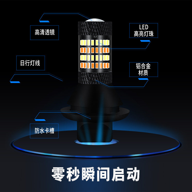 Car LEDT20 two-color turn signal BA15S decoding steering daytime running light T151156 taillight 96SMD wholesale