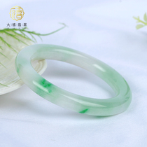 Big Jubilee Burmese natural Jade a jade waxy ice fine round green flower bracelet children Taobao live