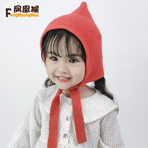 19 new knitted knitted baby childrens wool hat autumn and winter warm ear protection gloves little red riding hood baby hat
