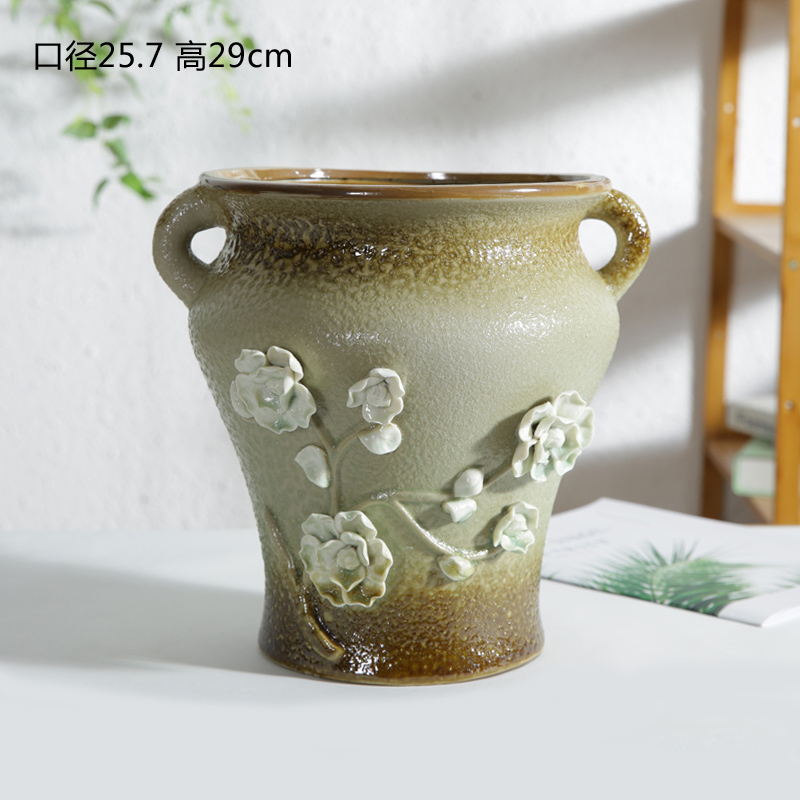 A new large caliber fleshy old running the flowerpot, green potted ceramic flower implement rich tree flower pot meaty plant platter