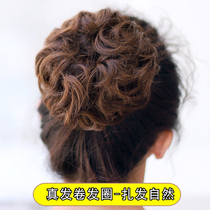 Circle true hair curl Hairband wig female ball head curler false Hairband flower bract head plate hair bun shaggy natural