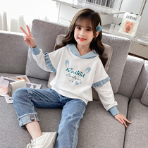 Korean Girls' Set 2022 New Autumn Children's Western Qi Net Red Large Children Girls Sports Sweatshirt Two-piece Set