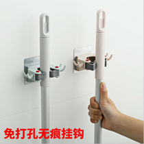 Punch-free adhesive hook home kitchen toilet mop clip wall adhesive hook strong hook clip broom bar