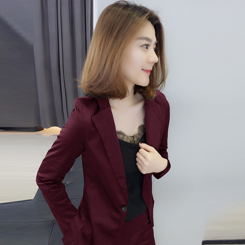 满200元可用100元优惠券欧洲站2019秋装女欧货潮长袖西装九分裤两件套小个子气质时尚套装